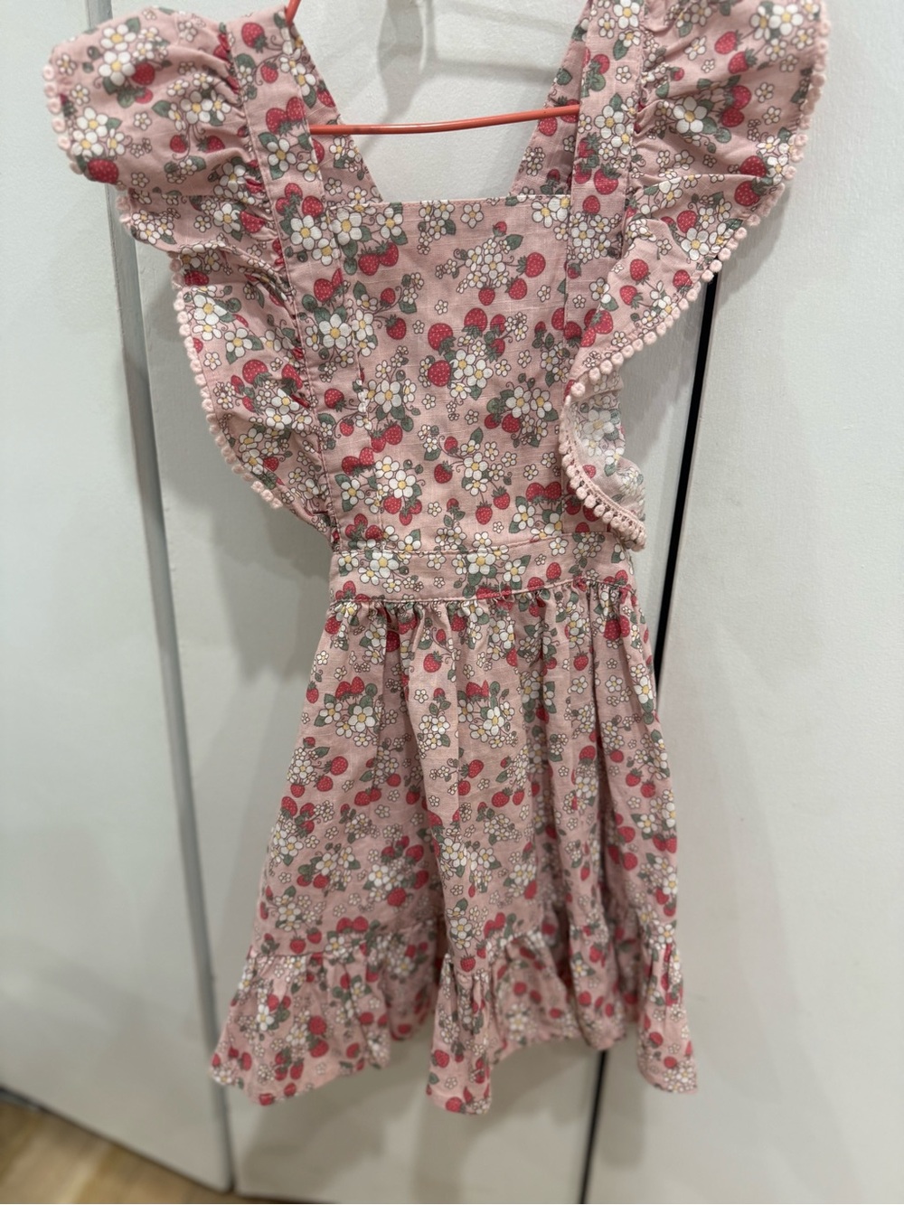 Huxbaby Pink Strawberry & Daisy Ruffle Dress